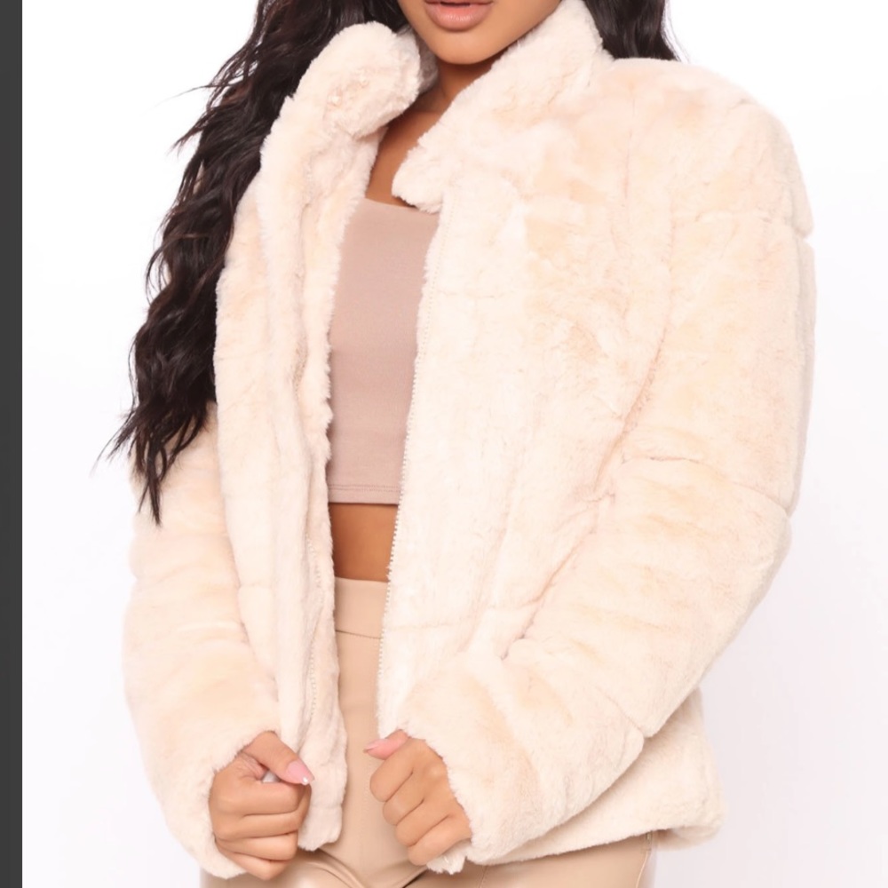 Ambiance All Fur It Faux Fur Jacket - Taupe